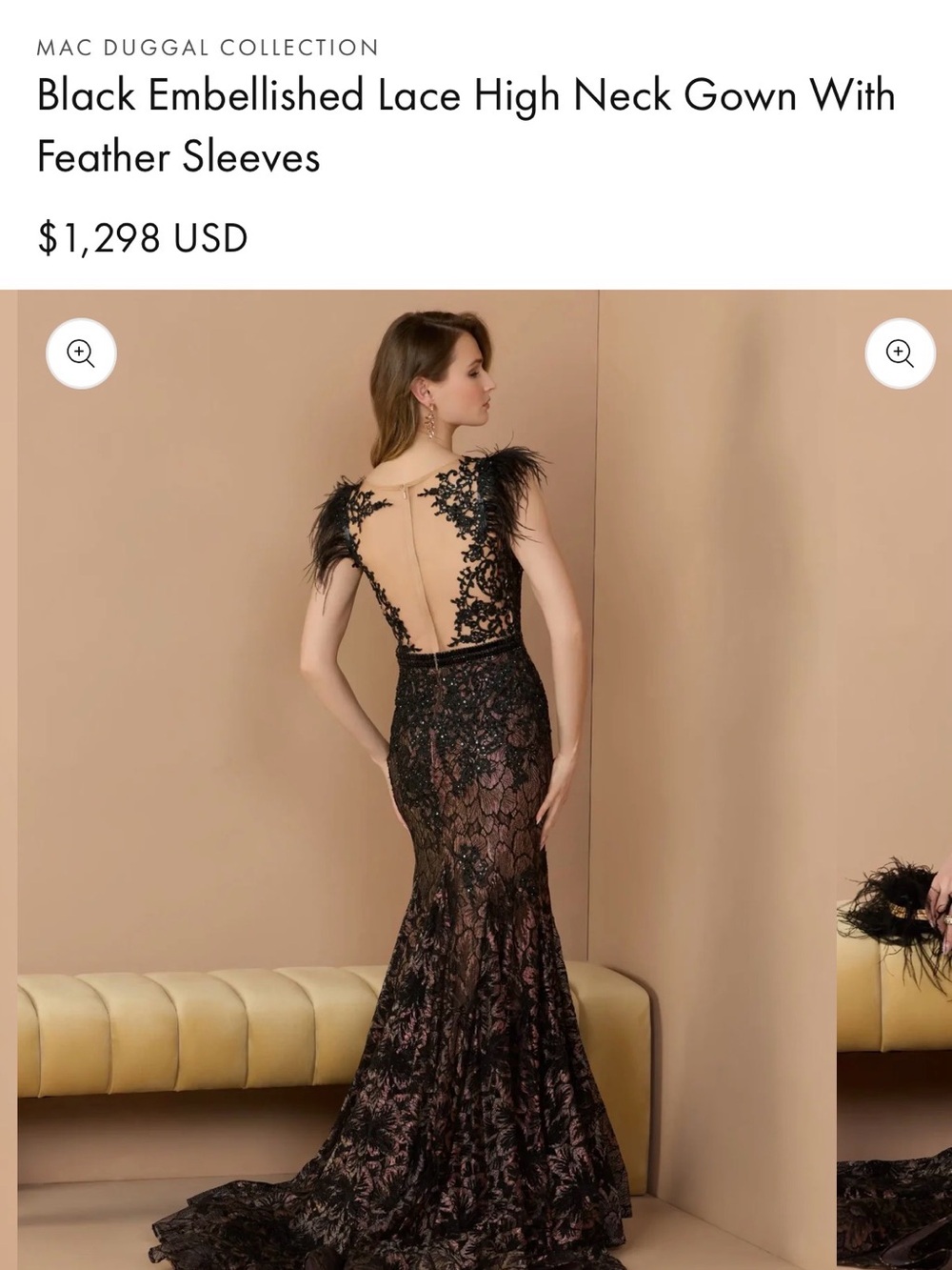 New Mac Duggal Black Lace Evening Gown - Picture 12 of 12